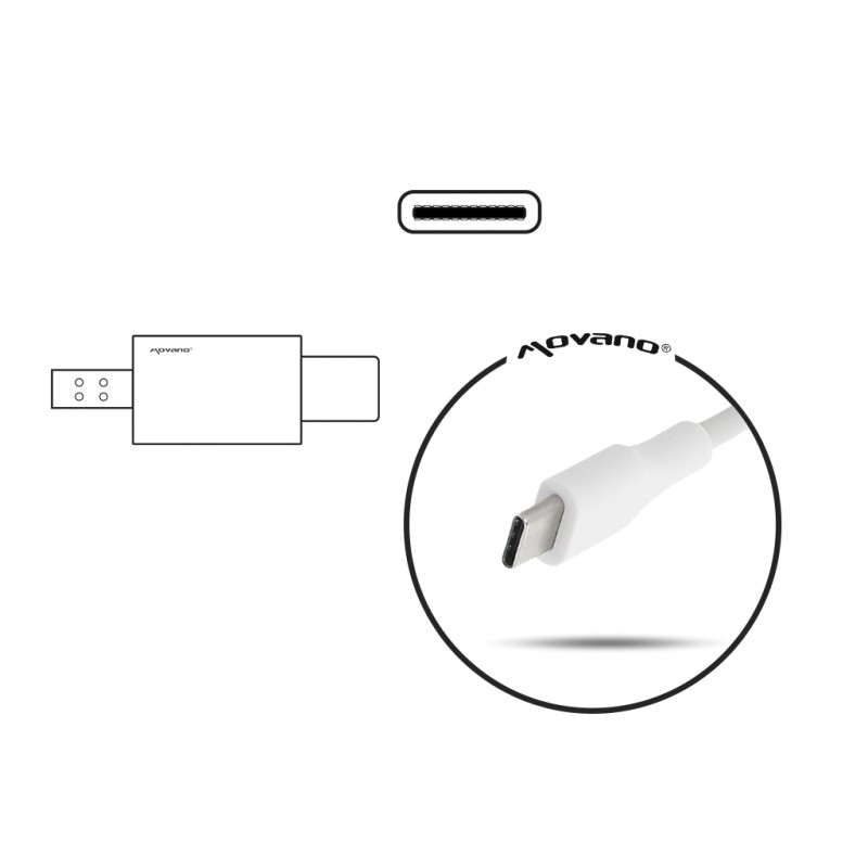 Zasilacz Movano 65W USB type C USB-C (white) | PartsPC.pl