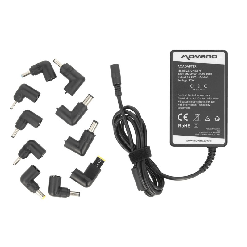 Zasilacz Movano uniwersalny 65W - 10 wtyków | PartsPC.pl