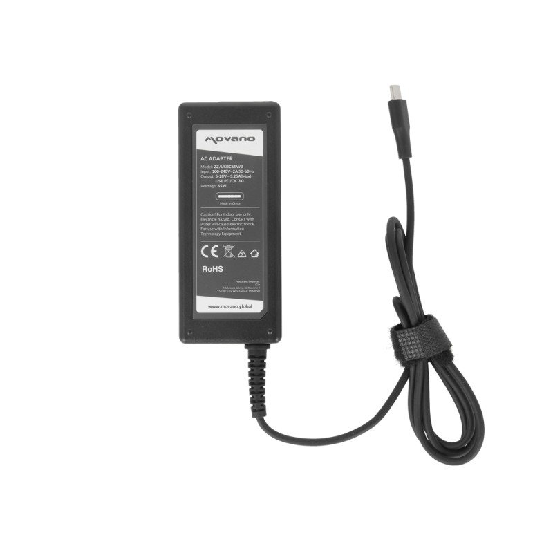 Zasilacz Movano 65W USB type C USB-C (black) | PartsPC.pl