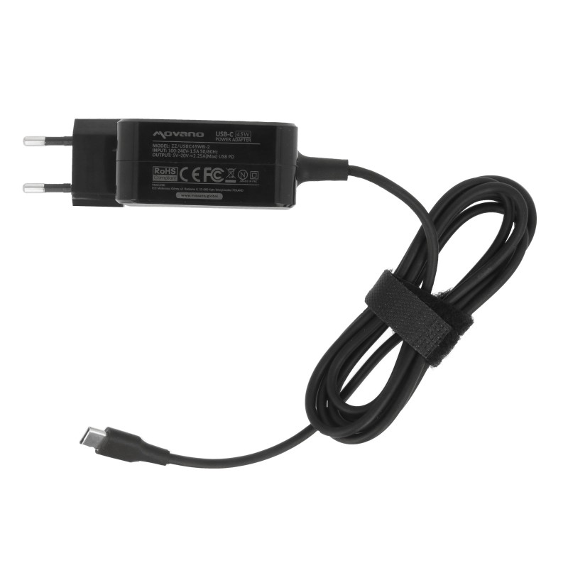 Zasilacz Movano 45W USB type C USB-C (black) | PartsPC.pl