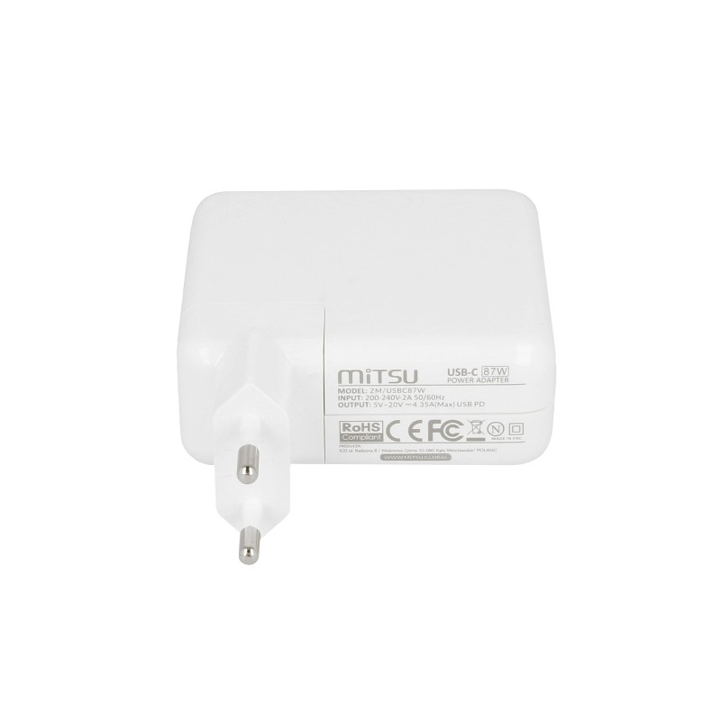 Zasilacz Mitsu 87W USB type C USB-C (white) | PartsPC.pl