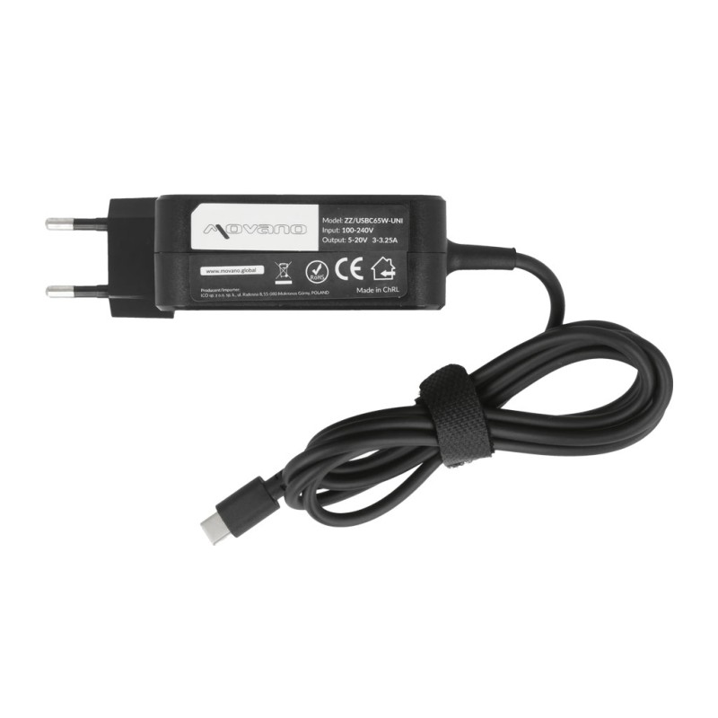 Zasilacz Movano uniwersalny 65W USB-C - 10 wtyków | PartsPC.pl