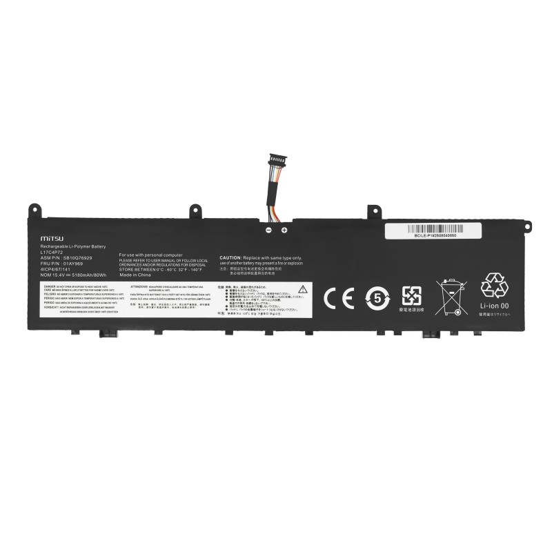 Bateria Mitsu do Lenovo ThinkPad P1, X1 Extreme (Gen 1... | PartsPC.pl