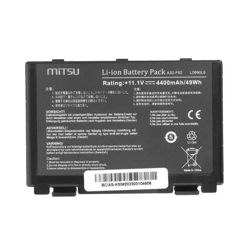 Bateria Mitsu do Asus F82, K40, K50, K60, K70 | PartsPC.pl