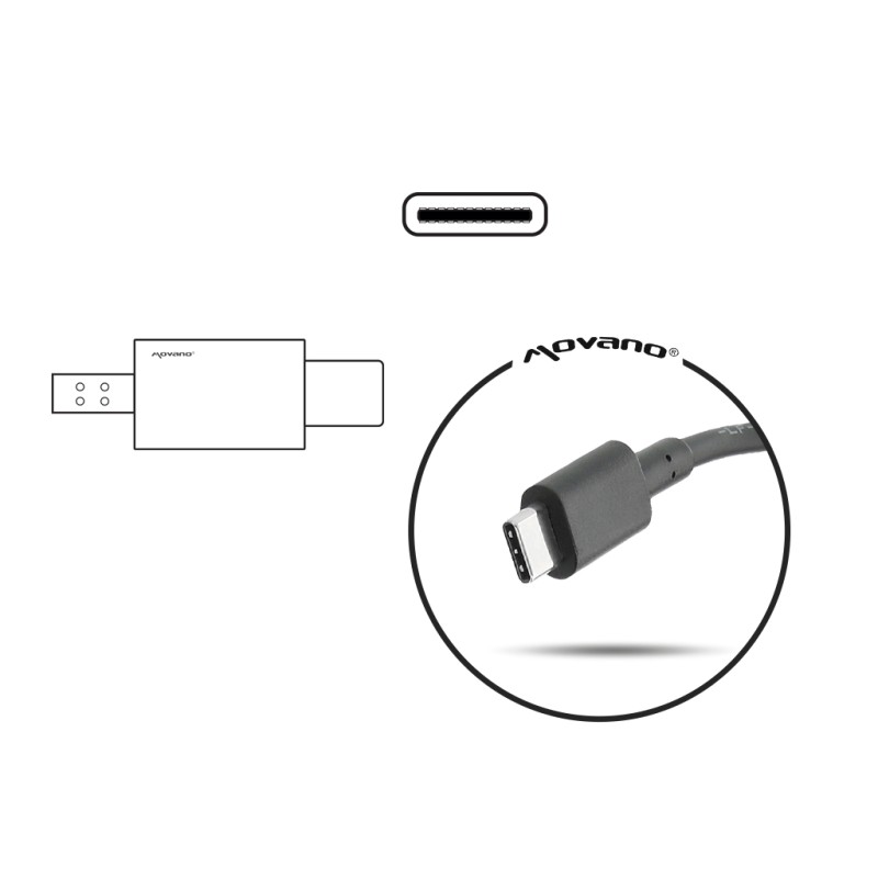Zasilacz samochodowy Movano 45W USB type C USB-C | PartsPC.pl