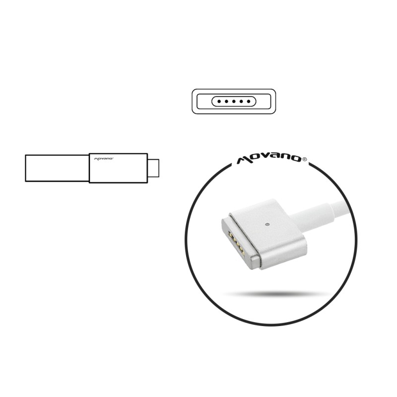 Zasilacz samochodowy Movano 20v 4.25a (magsafe 2) 85W do... | PartsPC.pl