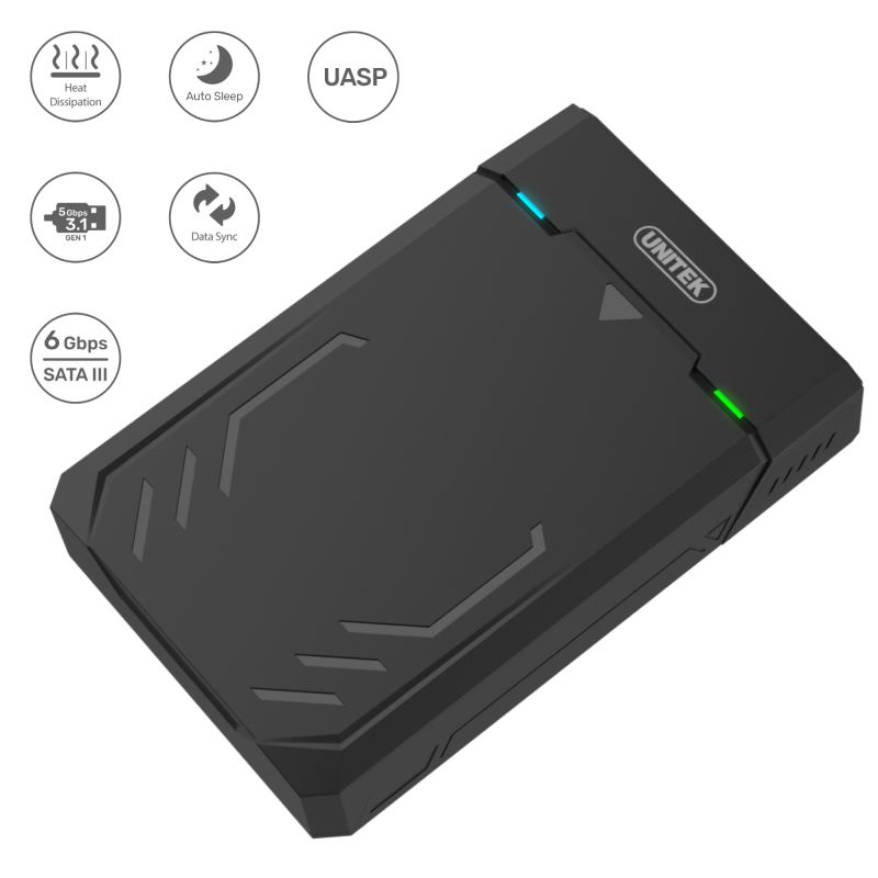 Unitek Obudowa USB 3.1 do HDD 2,5'', 3,5'' SATA UASP | PartsPC.pl