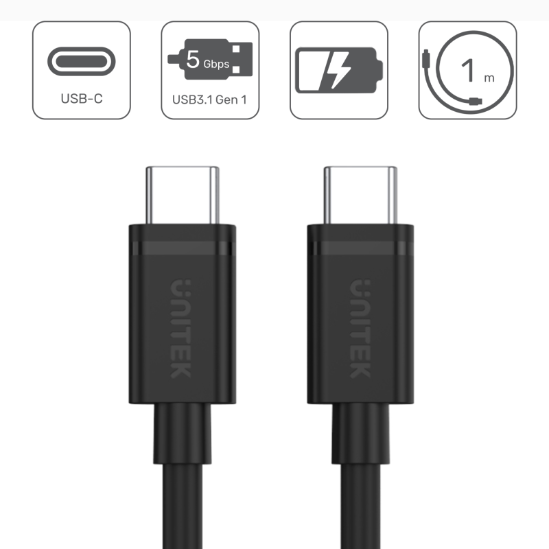 Unitek przewód USB Typ-C do USB Typ-C 1m | PartsPC.pl