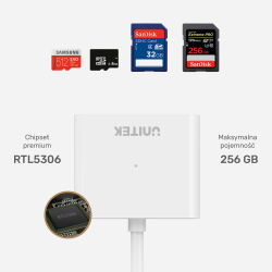 Unitek Y-9321 USB 3.0 czytnik kart SD/microSD | PartsPC.pl