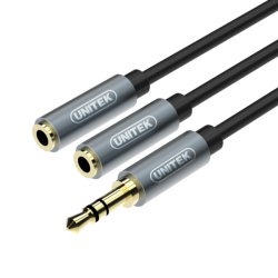 Unitek przewod miniJack 3,5mm (M) - 2x 3,5mm (F) | PartsPC.pl