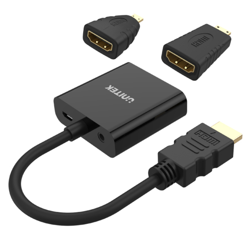 Unitek Y-6355 adapter Micro/Mini HDMI do VGA+audio | PartsPC.pl