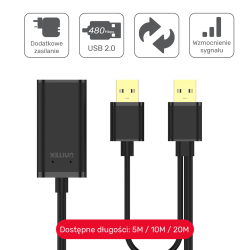 Unitek Y-277 wzmacniacz sygnału USB 2.0 5M | PartsPC.pl