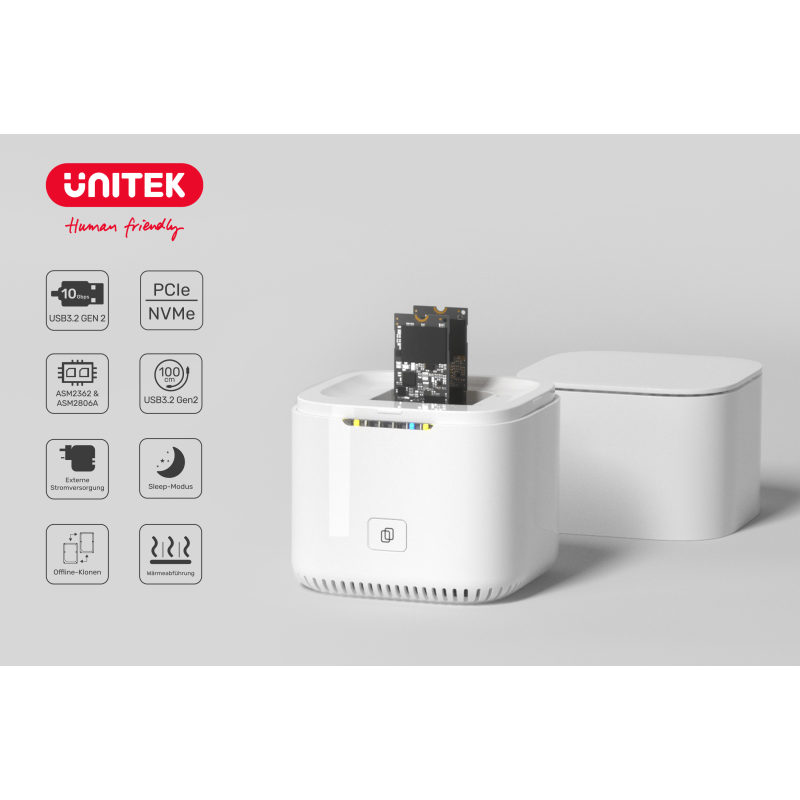 Unitek Stacja klonująca 2x M.2 PCIe/NVMe 10 Gbps | PartsPC.pl