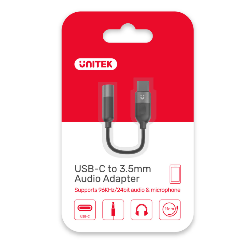 Unitek Adapter USB-C do jack 3.5mm (F) M1204A | PartsPC.pl