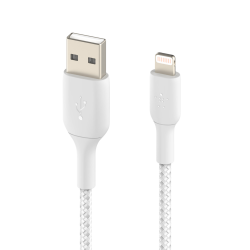 Belkin Kabel USB-A na Lightning, w oplocie, 1 m, biały | PartsPC.pl