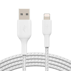 Belkin Kabel USB-A na Lightning, w oplocie, 1 m, biały | PartsPC.pl