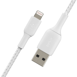 Belkin Kabel USB-A na Lightning, w oplocie, 1 m, biały | PartsPC.pl