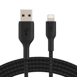 Belkin Kabel USB-A na Lightning, w oplocie, 3 m, czarny | PartsPC.pl
