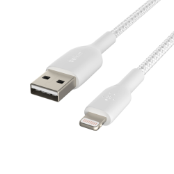 Belkin Kabel USB-A na Lightning, w oplocie, 3 m, biały | PartsPC.pl