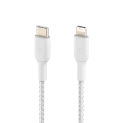 Belkin Kabel USB-C na Lightning, w oplocie, 1 m, biały | PartsPC.pl
