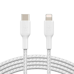 Belkin Kabel USB-C na Lightning, w oplocie, 1 m, biały | PartsPC.pl