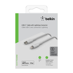 Belkin Kabel USB-C na Lightning, w oplocie, 1 m, biały | PartsPC.pl