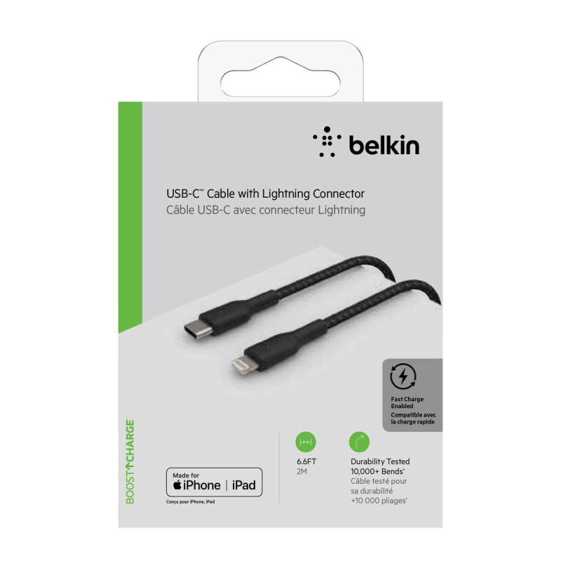 Belkin Kabel USB-C na Lightning, 2m, czarny | PartsPC.pl