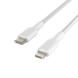 Belkin Kabel USB-C na Lightning, w oplocie, 2m, biały | PartsPC.pl