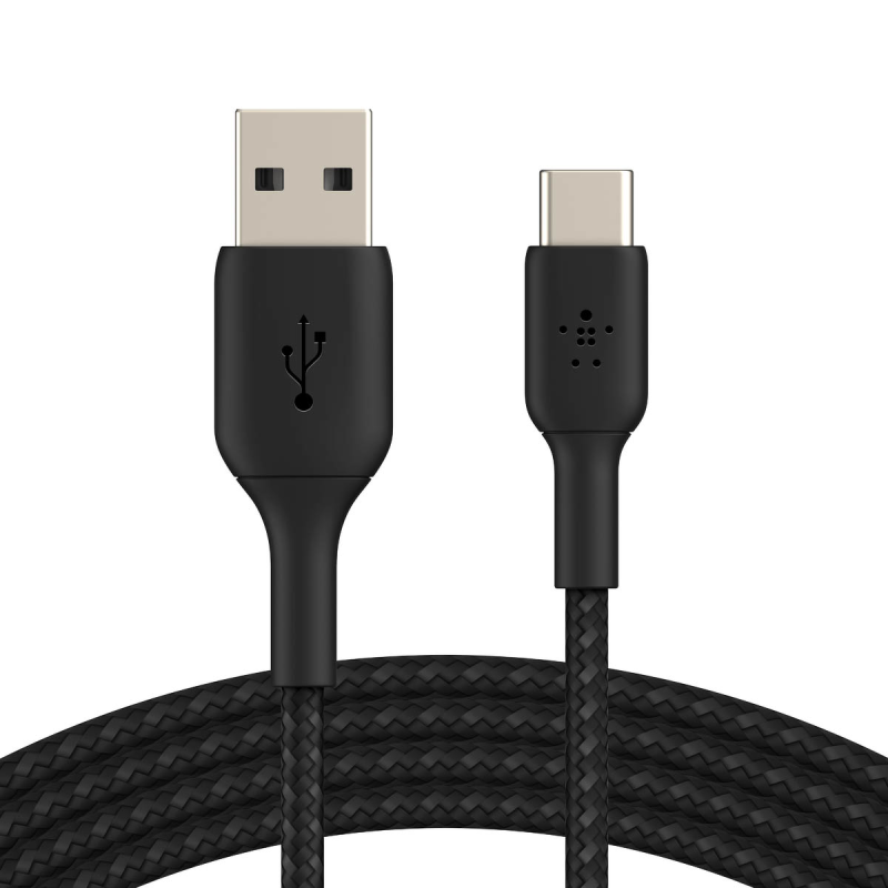 Belkin Kabel USB-A na USB-C, w oplocie, 1m, czarny | PartsPC.pl