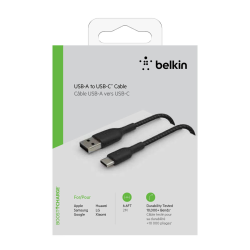 Belkin Kabel USB-A na USB-C, w oplocie, 2m, czarny | PartsPC.pl