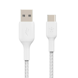 Belkin Kabel USB-A na USB-C, w oplocie, 2m, biały | PartsPC.pl