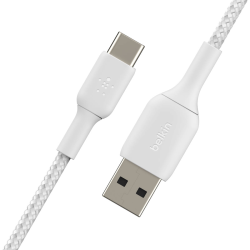 Belkin Kabel USB-A na USB-C, w oplocie, 2m, biały | PartsPC.pl