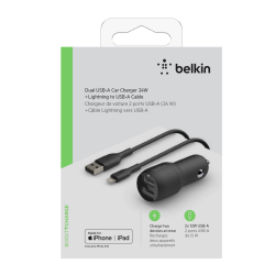 Belkin Ładowarka samochodowa 24W, 2x USB-A, czarna +... | PartsPC.pl