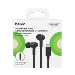 Belkin Słuchawki przewodowe douszne USB-C czarne | PartsPC.pl