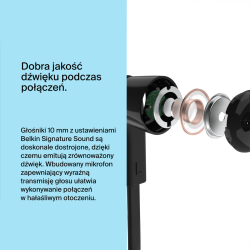 Belkin Słuchawki przewodowe douszne USB-C czarne | PartsPC.pl