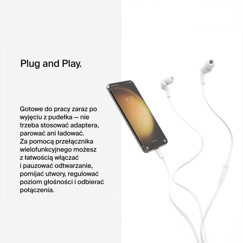 Belkin Słuchawki przewodowe douszne USB-C białe | PartsPC.pl