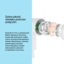 Belkin Słuchawki przewodowe douszne USB-C białe | PartsPC.pl