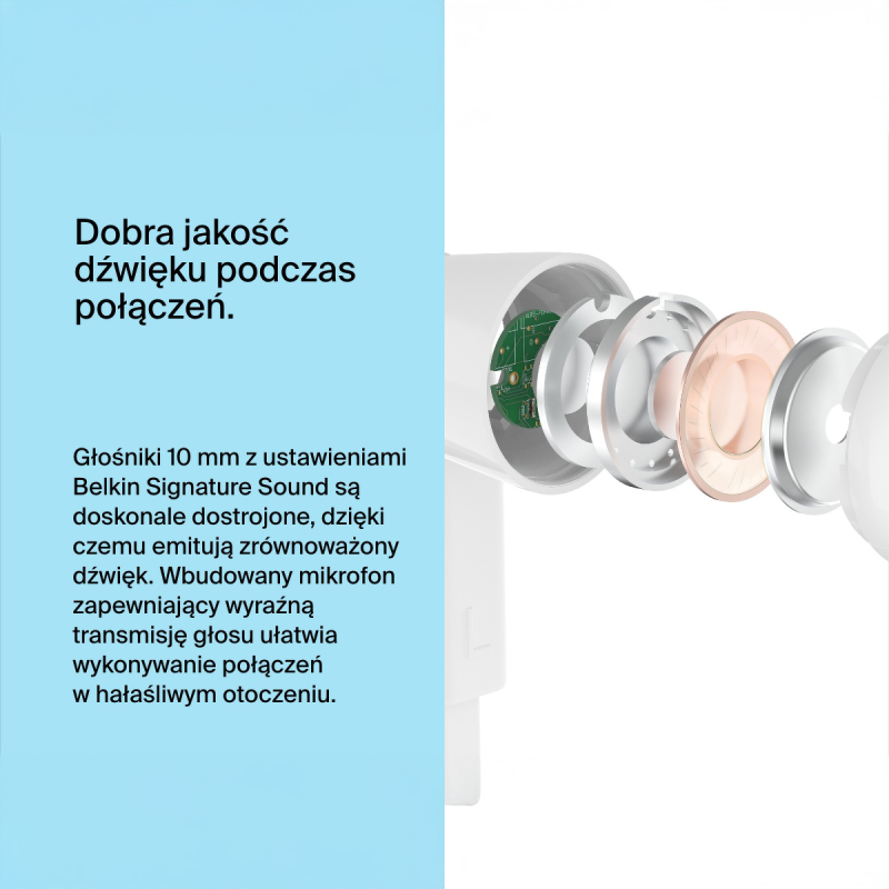 Belkin Słuchawki przewodowe douszne USB-C białe | PartsPC.pl