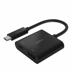 Belkin Adapter USB-C na HDMI i USB-C 60W, czarny | PartsPC.pl