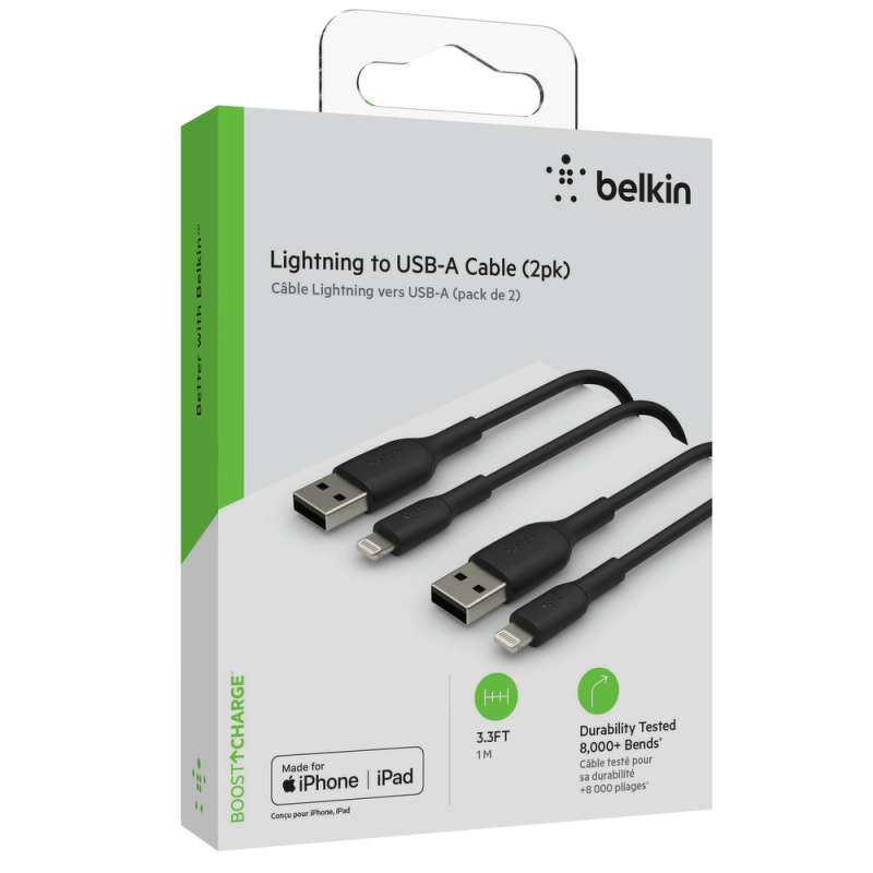 Belkin Kable USB-A na Lightning, zestaw 2 szt., 1m... | PartsPC.pl