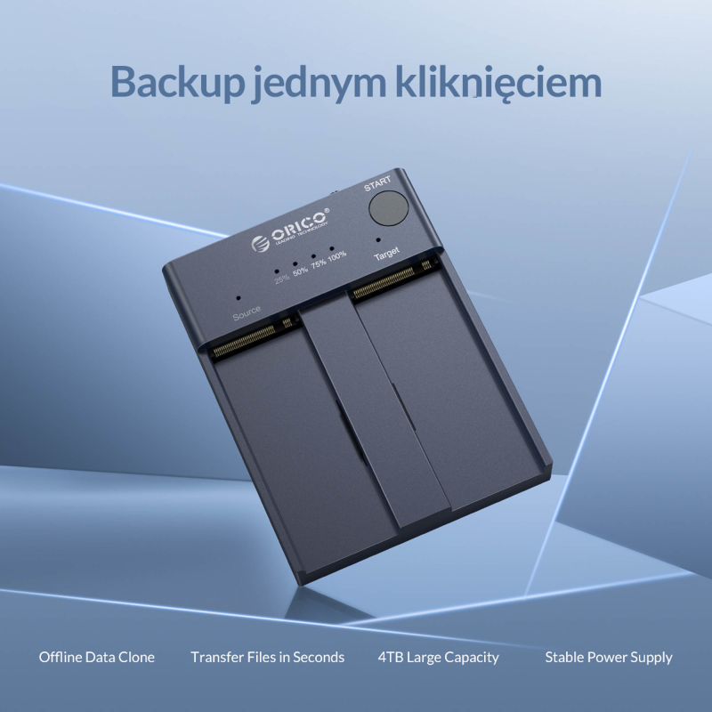 Orico Stacja klonująca dyski M.2 USB-C 10Gbps - Akcesoria | PartsPC.pl