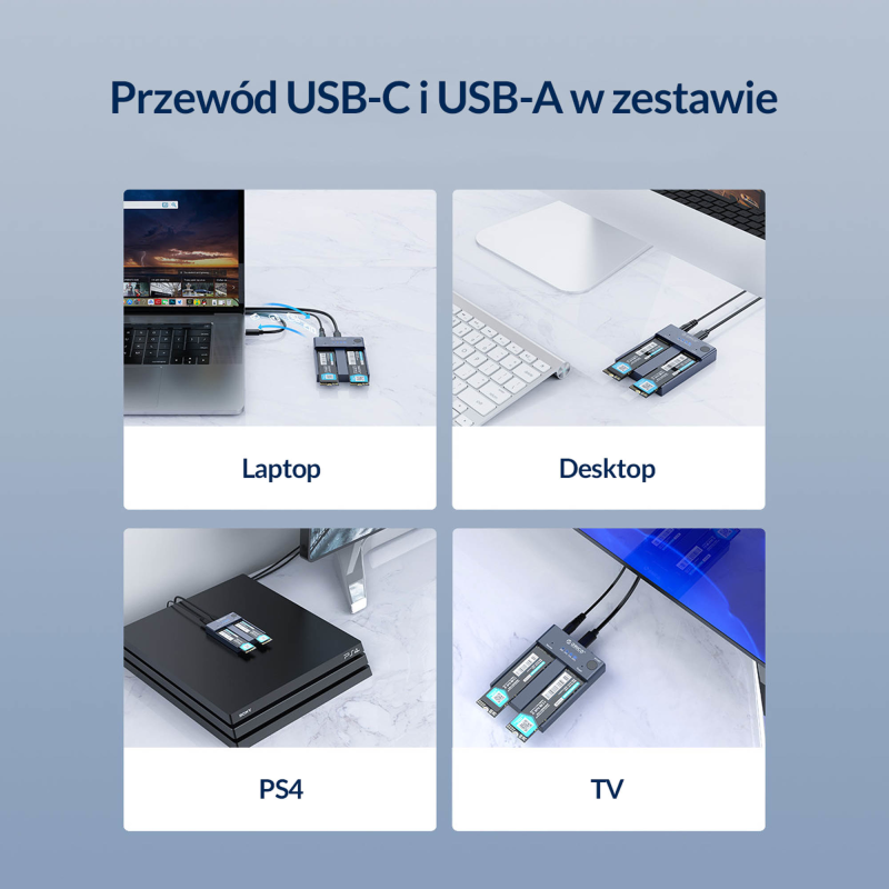 Orico Stacja klonująca dyski M.2 USB-C 10Gbps - Akcesoria | PartsPC.pl