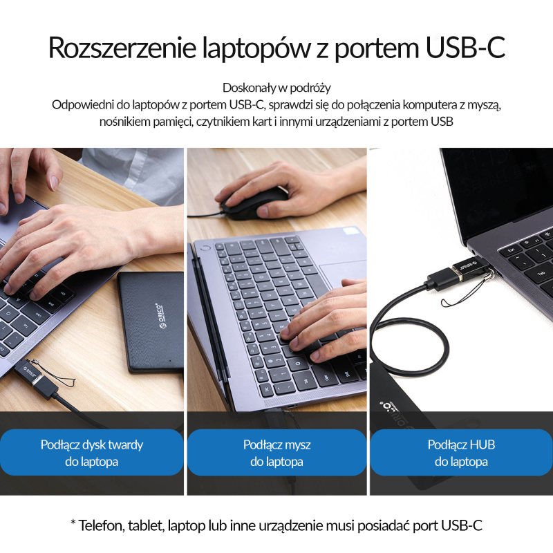 Orico Adapter USB-C na USB-A 3.1 alu zawieszka | PartsPC.pl