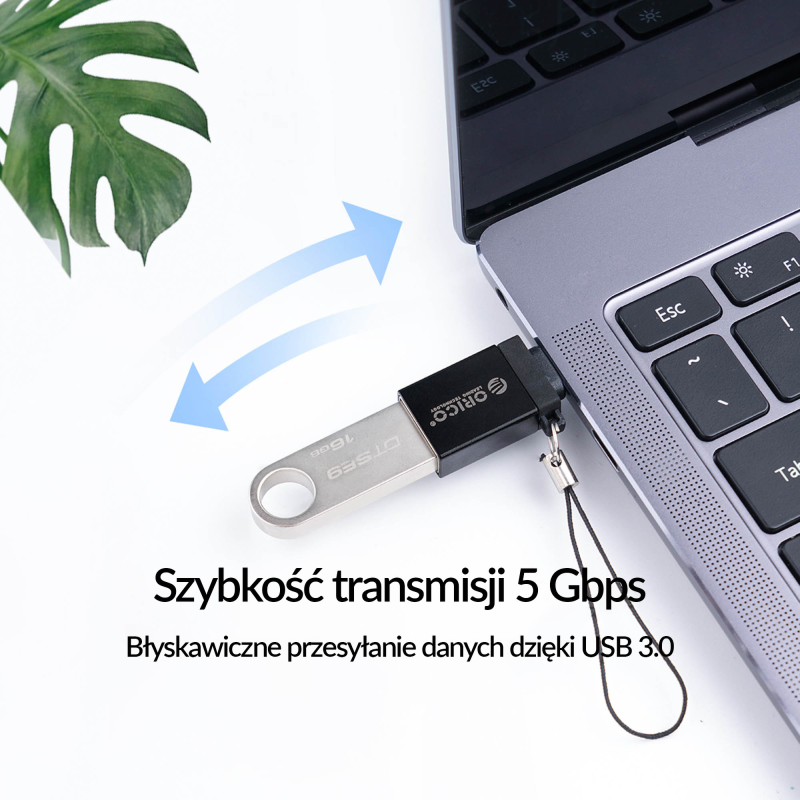 Orico Adapter USB-C na USB-A 3.1 alu zawieszka | PartsPC.pl