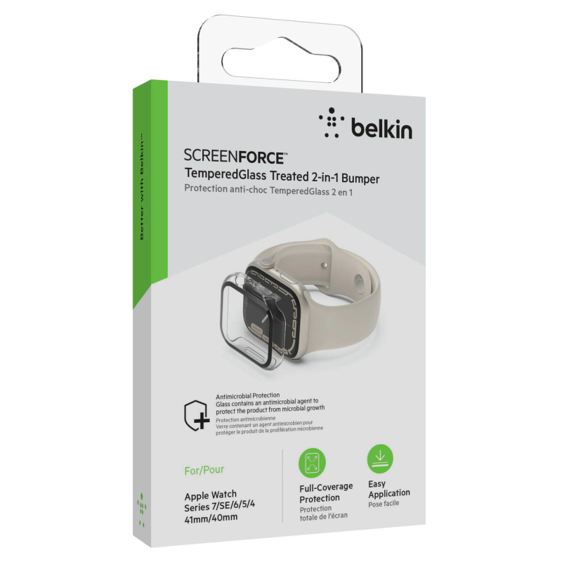 Belkin Szkło ochronne + Etui Apple Watch 2w1, 40mm/41mm | PartsPC.pl