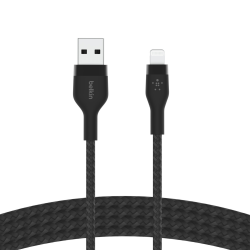 Belkin Kabel USB-A na Lightning, w oplocie, 2 m, czarny | PartsPC.pl