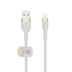 Belkin Kabel USB-A na Lightning, w oplocie, 2 m, biały | PartsPC.pl