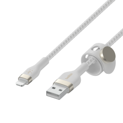 Belkin Kabel w oplocie, USB-A na Lightning, biały, 3 m | PartsPC.pl