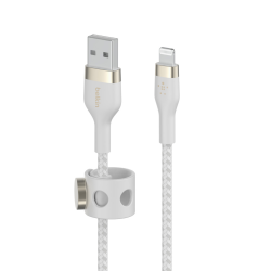 Belkin Kabel w oplocie, USB-A na Lightning, biały, 3 m | PartsPC.pl