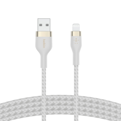Belkin Kabel w oplocie, USB-A na Lightning, biały, 3 m | PartsPC.pl